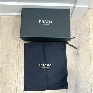 Prada Black Shoe Box and Dust Bag